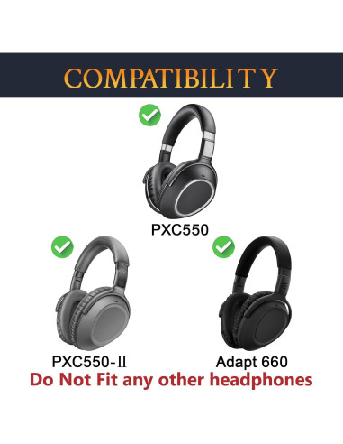 Funda de Diadema SOULWIT para Auriculares Sennheiser PXC550 II - Negro