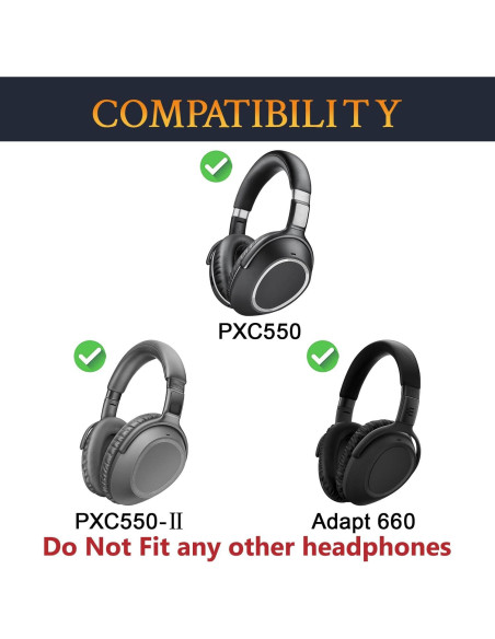 Funda de Diadema SOULWIT para Auriculares Sennheiser PXC550 II - Negro