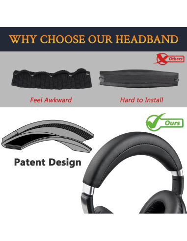 Funda de Diadema SOULWIT para Auriculares Sennheiser PXC550 II - Negro