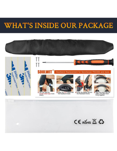Funda de Diadema SOULWIT para Auriculares Sennheiser PXC550 II - Negro
