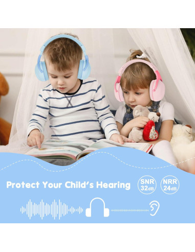 Auriculares ProCase para Niños con Cancelación de Ruido - Rosa y Azul