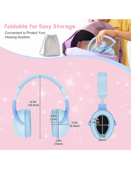 Auriculares ProCase para Niños con Cancelación de Ruido - Rosa y Azul