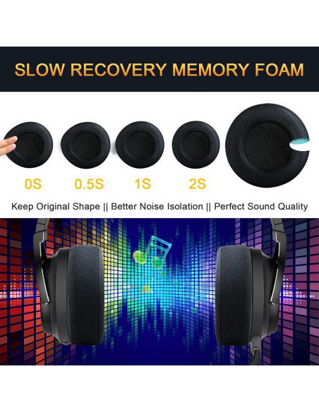 Almohadillas de Repuesto Corsair Virtuoso RGB Wireless SE XT - Tela Premium, Espuma de Memoria 3.3 cm