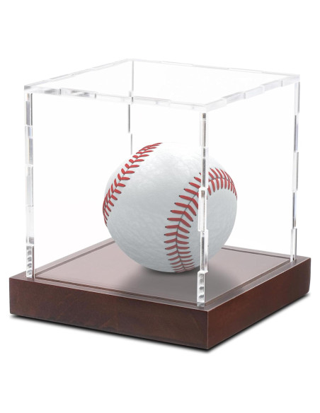 Caja de Exhibición Acrílica BZVlemon 10x10x10 cm con Base de Madera