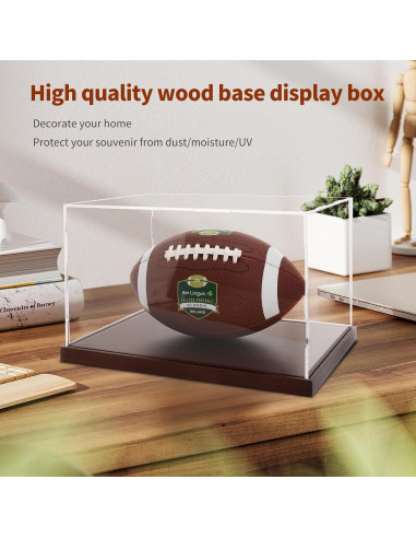 Caja de Exhibición Acrílica BZVlemon 10x10x10 cm con Base de Madera