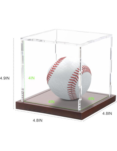 Caja de Exhibición Acrílica BZVlemon 10x10x10 cm con Base de Madera