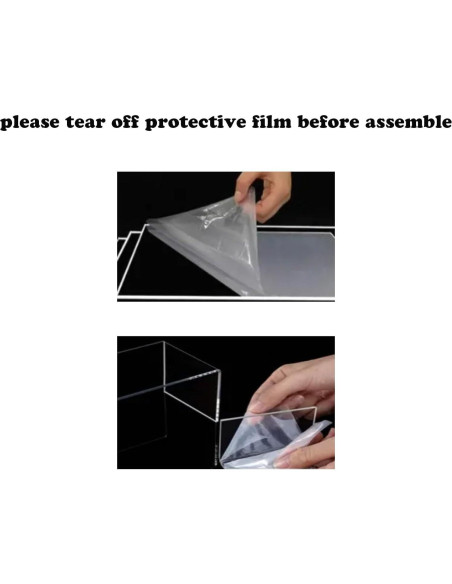 Caja de Exhibición Acrílica BZVlemon 10x10x10 cm con Base de Madera