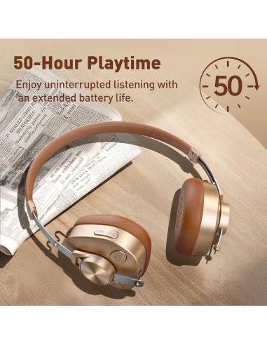 Auriculares Inalámbricos OneOdio F4 Retro Estéreo 50H Marrón