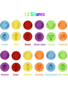 Juego de Clasificación de Huevos Hhyn Beige - 12 Piezas Educativas 2