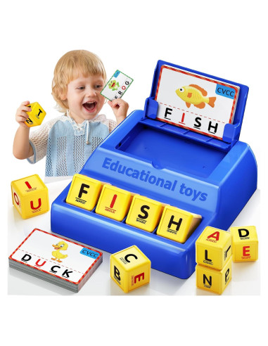 Juego de Emparejamiento de Letras Montessori HOPEEYE Azul Grande