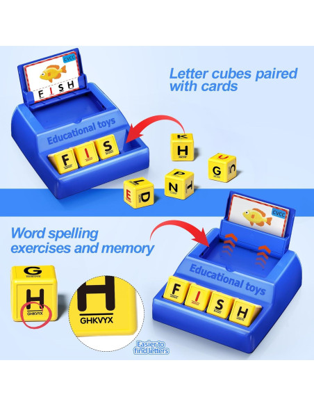 Juego de Emparejamiento de Letras Montessori HOPEEYE Azul Grande Juego de Emparejamiento de Letras Montessori HOPEEYE Azul Grande