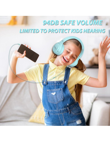Auriculares USB-C INFURTURE CH3 para Niños 94dB Verde