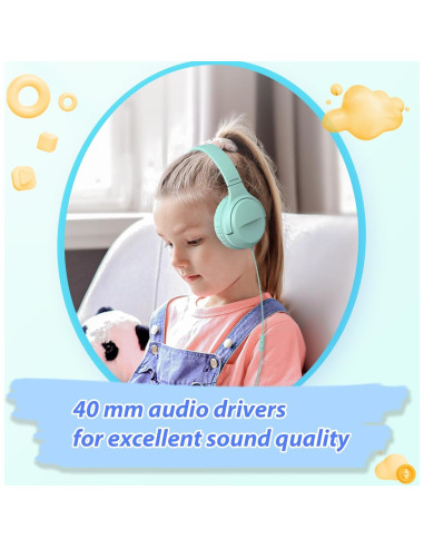 Auriculares USB-C INFURTURE CH3 para Niños 94dB Verde