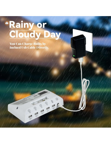 Luz Colgante Solar LoveFindaHome con 4 Bombillas LED 6000mAh