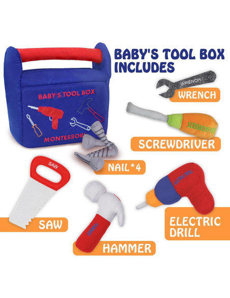 Caja de Herramientas de Peluche Apriciti 10 Piezas Azul Caja de Herramientas de Peluche Apriciti 10 Piezas Azul