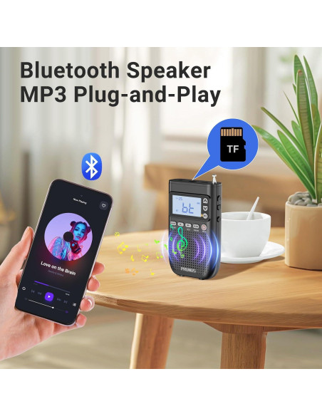 Radio Portátil AM FM PRUNUS J-618 Bluetooth Recargable 2000mAh