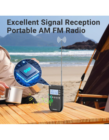 Radio Portátil AM FM PRUNUS J-618 Bluetooth Recargable 2000mAh