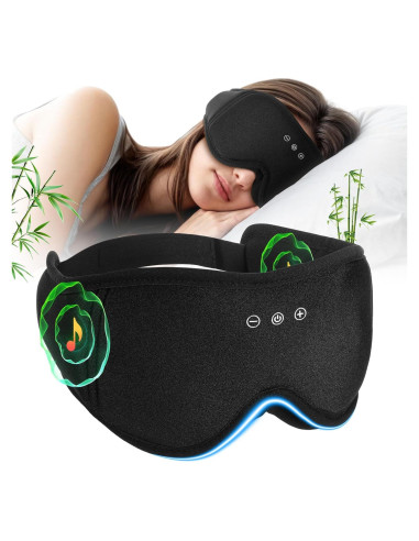 Máscara de Ojos Bluetooth ZHENYEMEI 3D Algodón Bambú Negro