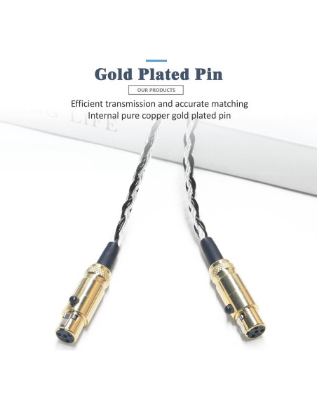 Cable de Auriculares GUCraftsman 1.8m Cobre/Plata 7N 4.4mm