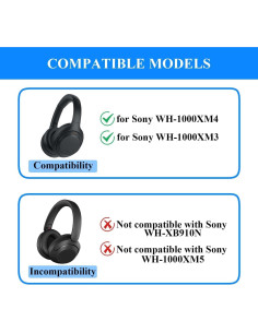 Set de 3 Accesorios de Silicona para Auriculares Sony WH-1000XM4/WH-1000XM3 - Negro 2