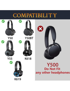 Almohadillas de Reemplazo SOULWIT para Auriculares AKG Y50/Y50BT/Y55 - Negro 2