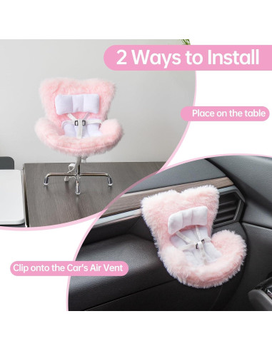 Asiento de Coche para Muñecas Ciunura Rosa 17cm con Clip