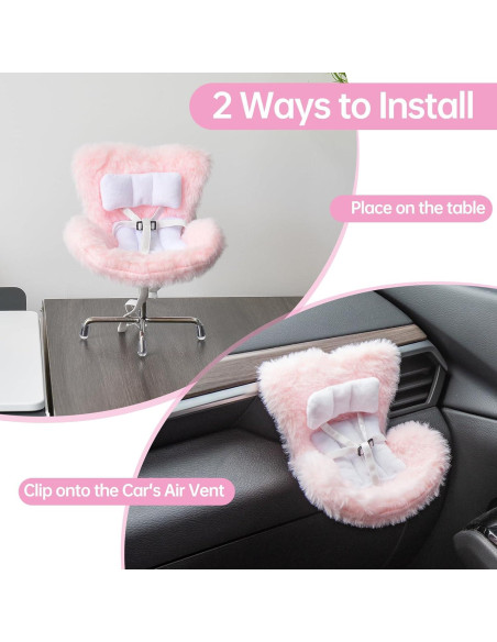 Asiento de Coche para Muñecas Ciunura Rosa 17cm con Clip