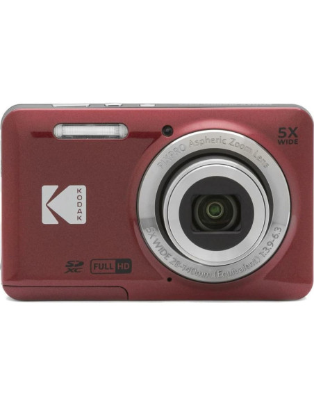 Cámara Digital Kodak PIXPRO FZ55 Rojo + Funda + 32GB + Lector