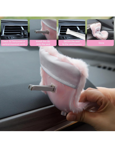 Asiento de Coche para Muñecas Ciunura Rosa 17cm con Clip