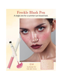 Bolígrafo Rubor de Pecas 2 en 1 Rosa y Sello de Pecas 2