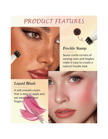 Bolígrafo Rubor de Pecas 2 en 1 Rosa y Sello de Pecas Bolígrafo Rubor de Pecas 2 en 1 Rosa y Sello de Pecas