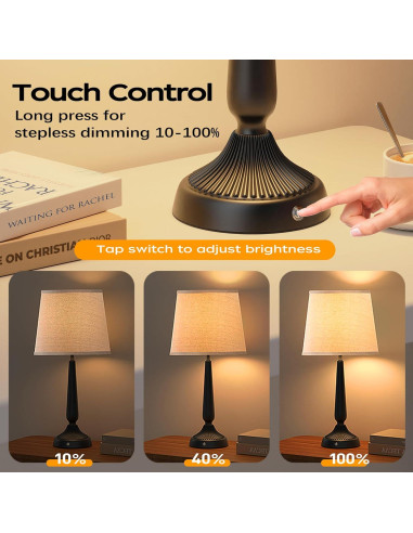 Lámpara de Mesa Inalámbrica PARTPHONER 48.3cm Táctil Recargable