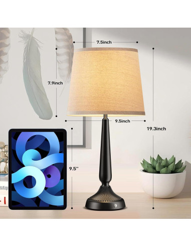 Lámpara de Mesa Inalámbrica PARTPHONER 48.3cm Táctil Recargable