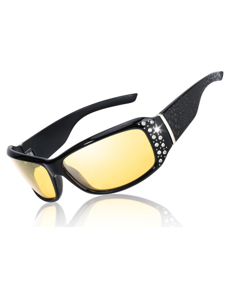 Gafas de Visión Nocturna TJUTR para Mujeres, Lentes Amarillas Polarizadas