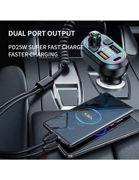 Transmisor FM Bluetooth EAHOSUCC C29 con Carga Rápida 25W