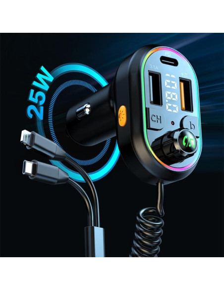 Transmisor FM Bluetooth EAHOSUCC C29 con Carga Rápida 25W