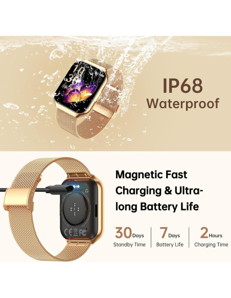 Reloj Inteligente Dorado Taopodo 1.91" Fitness IP68 Reloj Inteligente Dorado Taopodo 1.91" Fitness IP68