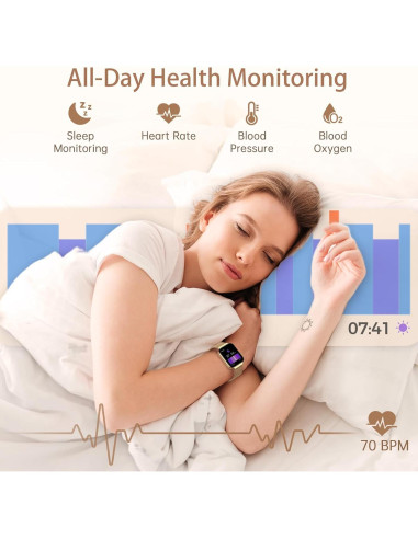 Reloj Inteligente Dorado Taopodo 1.91" Fitness IP68