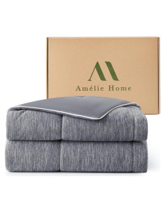 Colcha de Enfriamiento Amélie Queen Gris Carbón Transpirable