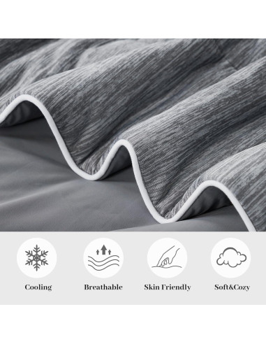 Colcha de Enfriamiento Amélie Queen Gris Carbón Transpirable