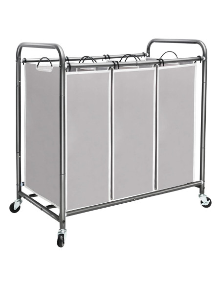 Carro Clasificador de Ropa STORAGE MANIAC 3 Secciones Gris 136L Carro Clasificador de Ropa STORAGE MANIAC 3 Secciones Gris 136L