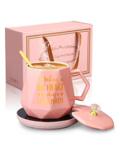 Taza de Maestro Hushee con Calentador 13.5 oz Rosa