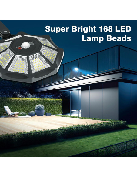 Luces Solares Exteriores OKPRO 168LED 6500K IP66 2 Piezas