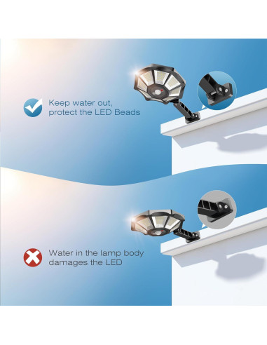 Luces Solares Exteriores OKPRO 168LED 6500K IP66 2 Piezas