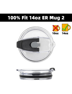 Tapa de café NASIUSE 14 oz 2 piezas a prueba de derrames 2