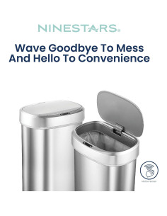 Basurero Automático Ninestars DZT-50-49 50L Acero Inoxidable 2