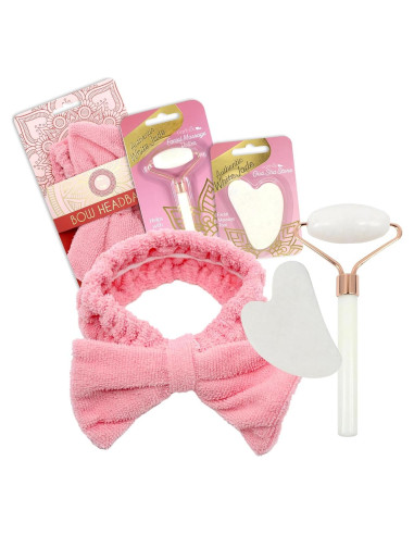 Conjunto de Cuidado Facial Earth & I - Rodillo de Jade Blanco y Gua Sha