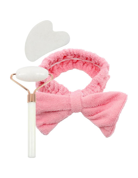 Conjunto de Cuidado Facial Earth & I - Rodillo de Jade Blanco y Gua Sha