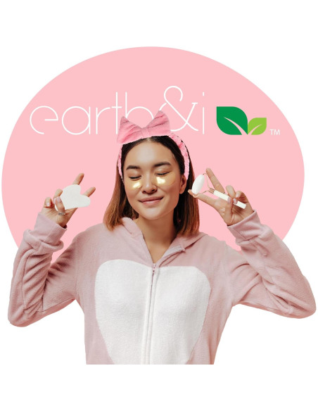 Conjunto de Cuidado Facial Earth & I - Rodillo de Jade Blanco y Gua Sha