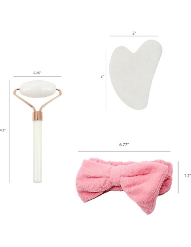 Conjunto de Cuidado Facial Earth & I - Rodillo de Jade Blanco y Gua Sha
